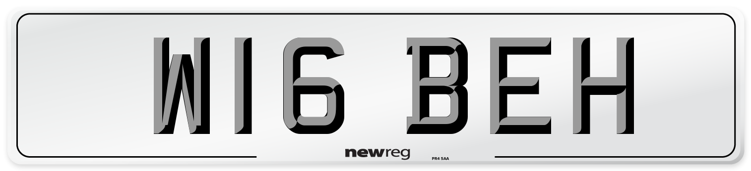 W16 BEH Number Plate from New Reg